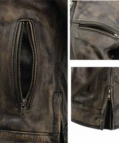 Milwaukee Leather MLL2550 Ladies ‘Scooter ‘Distressed Brown Leather Vented Jacket