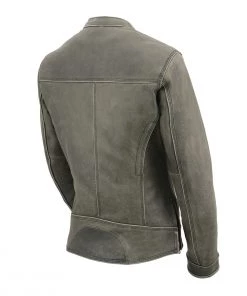 Milwaukee Leather MLL2550 Ladies ‘Scooter ‘Distressed Grey Leather Vented Jacket