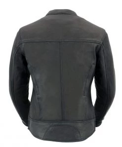 Leather Motorcycle Jackets Milwaukee Leather MLL2551 Ladies ‘Scooter’ Black Leather Vented Lightweight Triple Stitch Jacket