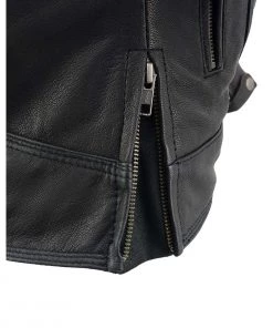 Leather Motorcycle Jackets Milwaukee Leather MLL2551 Ladies ‘Scooter’ Black Leather Vented Lightweight Triple Stitch Jacket