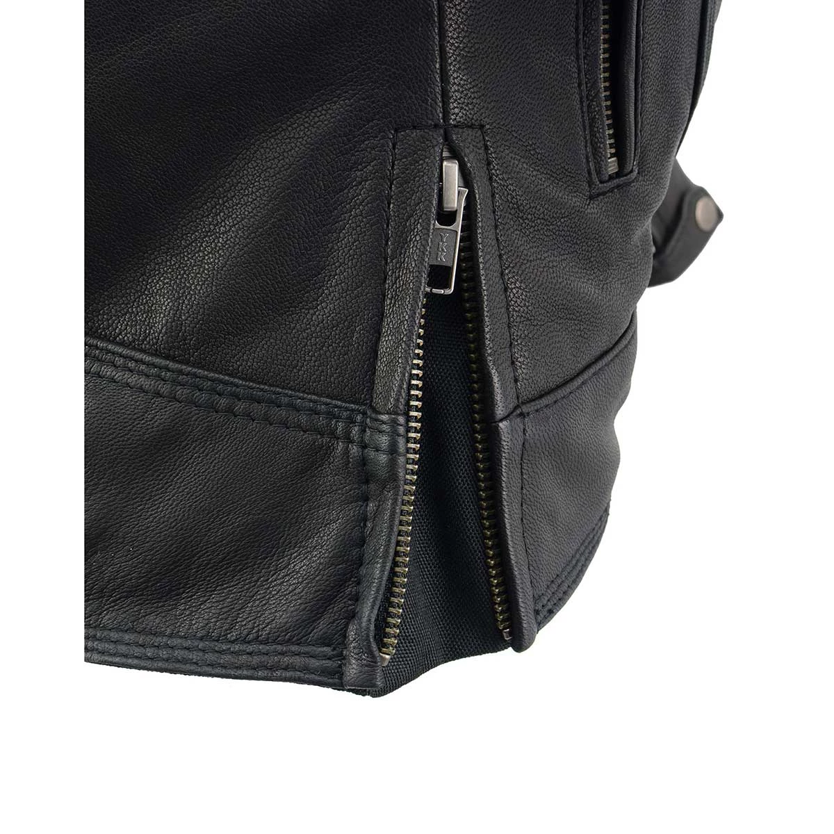 Leather Motorcycle Jackets Milwaukee Leather MLL2551 Ladies ‘Scooter’ Black Leather Vented Lightweight Triple Stitch Jacket