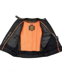 Leather Motorcycle Jackets Milwaukee Leather MLL2551 Ladies ‘Scooter’ Black Leather Vented Lightweight Triple Stitch Jacket