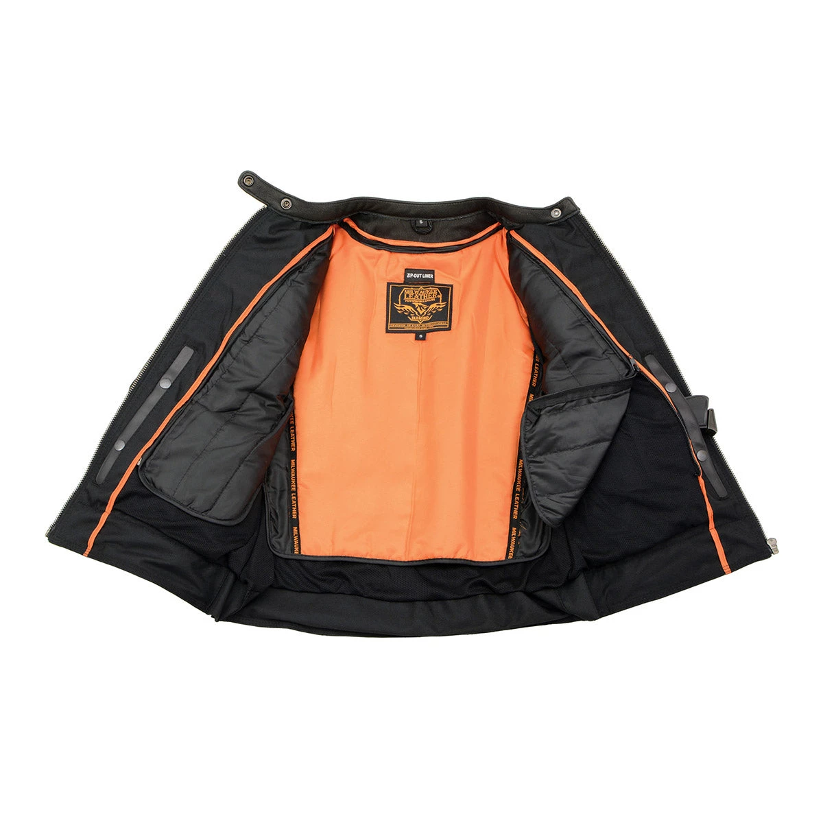 Leather Motorcycle Jackets Milwaukee Leather MLL2551 Ladies ‘Scooter’ Black Leather Vented Lightweight Triple Stitch Jacket