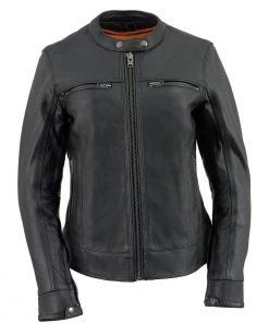 Cool-Tec Jackets Milwaukee Leather MLL2552 Women's Black'Cool-Tec' Leather Scooter Triple Stitch Jacket