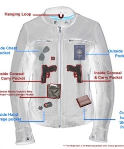 Leather Motorcycle Jackets Milwaukee Leather MLL2551 Ladies ‘Scooter’ Black Leather Vented Lightweight Triple Stitch Jacket