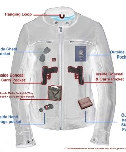 Cool-Tec Jackets Milwaukee Leather MLL2552 Women's Black'Cool-Tec' Leather Scooter Triple Stitch Jacket