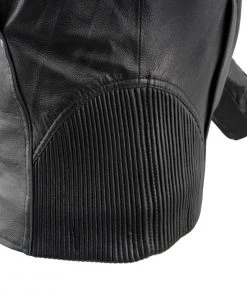 Leather Motorcycle Jackets Milwaukee Leather MLL2555 Women's Black 3/4 Hooded Leather Jacket With Side Stretch