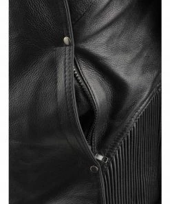 Leather Motorcycle Jackets Milwaukee Leather MLL2555 Women's Black 3/4 Hooded Leather Jacket With Side Stretch