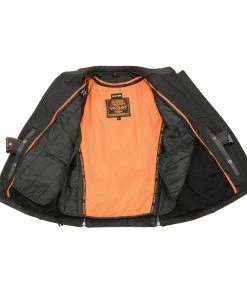 Leather Motorcycle Jackets Milwaukee Leather MLL2565 Ladies “Fringed” Lightweight Black Leather Racer Jacket