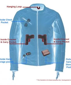 Milwaukee Leather MLL2566 Ladies ‘Fringed Racer’ Lightweight Saddle Leather Jacket Leather Motorcycle Jackets