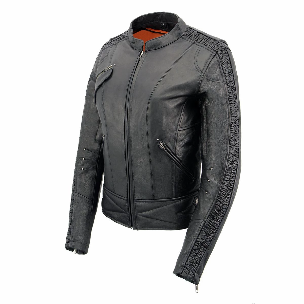Milwaukee Leather MLL2570 Ladies Phoenix Embroidered Black Leather MC Jacket Leather Motorcycle Jackets