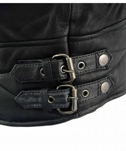 Leather Motorcycle Jackets Milwaukee Leather MLL2571 Ladies Black And Pink “Crinkled Arm” Lightweight Racer Jacket