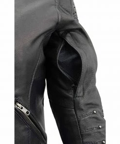 Leather Motorcycle Jackets Milwaukee Leather MLL2571 Ladies Black And Pink “Crinkled Arm” Lightweight Racer Jacket