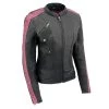 Leather Motorcycle Jackets Milwaukee Leather MLL2571 Ladies Black And Pink “Crinkled Arm” Lightweight Racer Jacket