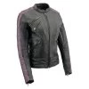 Milwaukee Leather MLL2571 Ladies Black And Purple “Crinkled Arm” Lightweight Racer Jacket