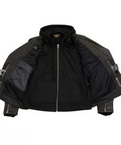 Leather Motorcycle Jackets Milwaukee Leather MLL2575 Ladies Black Vented MC Jacket With Removable Hoodie