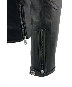 Milwaukee Leather MLL2581 Women's Black Leather Lightweight Long Length Vented Jacket