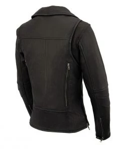 Milwaukee Leather MLL2581 Women's Black Leather Lightweight Long Length Vented Jacket