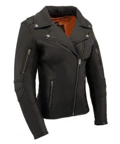 Milwaukee Leather MLL2581 Women's Black Leather Lightweight Long Length Vented Jacket