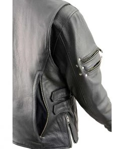 Milwaukee Leather MLL2585 Women's Fitted Belt-less Black Leather Jacket With Rivet Detailing Leather Motorcycle Jackets