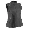 Milwaukee Leather MLL4507 Women's 'Laser Cut' Distressed Black And Grey Scuba Style Vest Motorcycle Vests