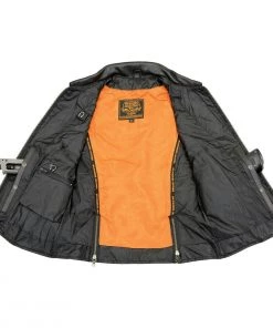 Milwaukee Leather MLL4520 Ladies Black Zipper Front Vest With Shirt Style Collar