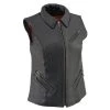 Milwaukee Leather MLL4520 Ladies Black Zipper Front Vest With Shirt Style Collar