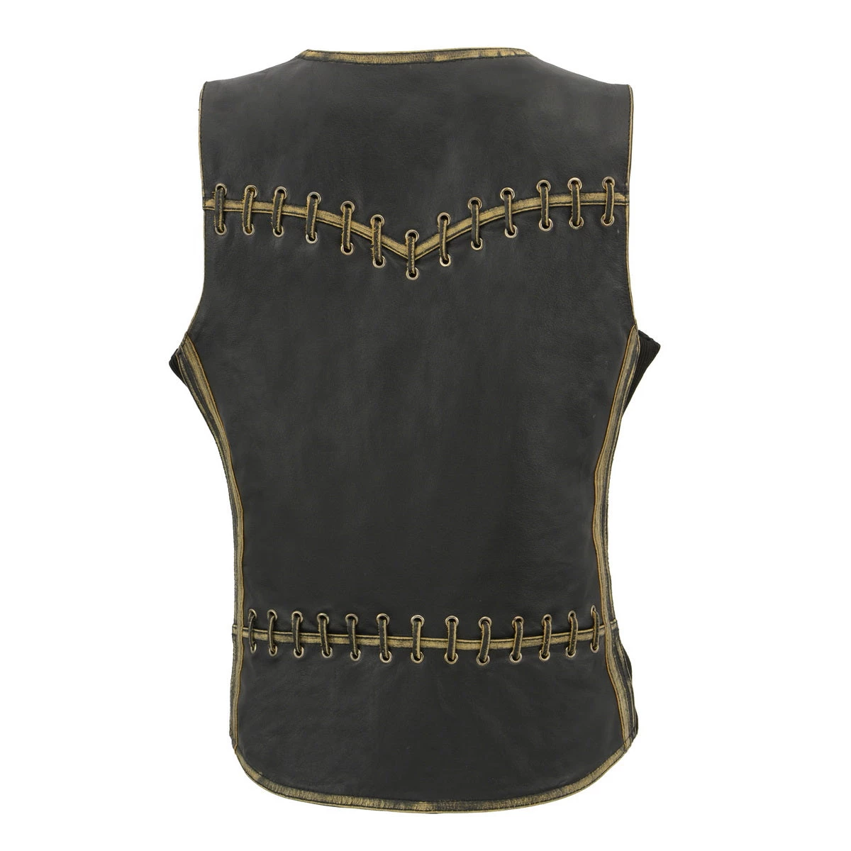 Milwaukee Leather MLL4527 Women's Classic Distressed Brown Leather Vest Motorcycle Vests