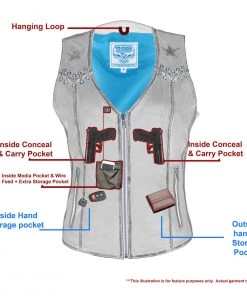 Milwaukee Leather MLL4527 Women's Classic Distressed Brown Leather Vest Motorcycle Vests