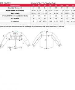 Cool-Tec Vests Milwaukee Leather MLL4532 Women’s Black ‘Cool-Tec’ Leather Open Neck Motorcycle Vest