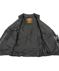 Milwaukee Leather MLL4555 Ladies Black Leather Side Stretch Vest With Zipper Closure Motorcycle Vests