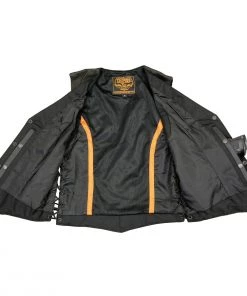 Milwaukee Leather MLL4560 Ladies Black Braided Leather Vest With Side Laces