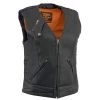 Motorcycle Vests Milwaukee Leather MLL4571 Ladies 'Crinkled' Black Lightweight Leather Vest