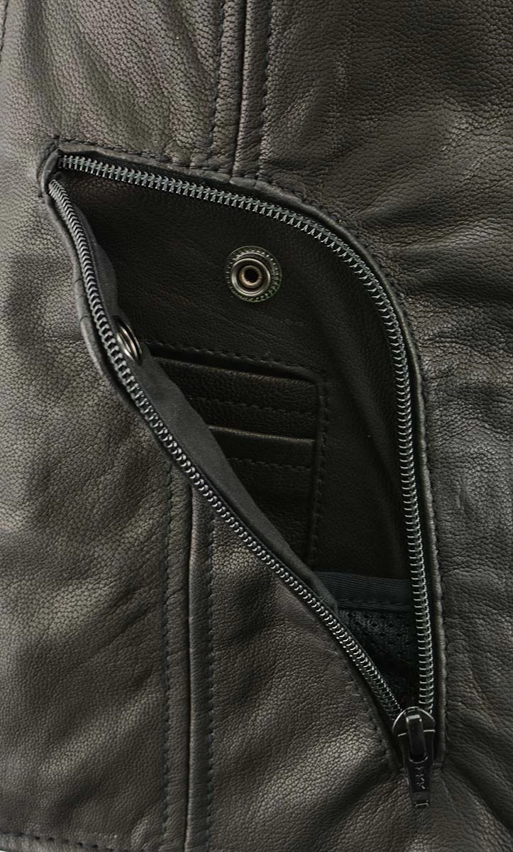 Milwaukee Leather MLL4575 Women's Black Leather Vest With Side Laces