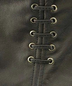Milwaukee Leather MLL4575 Women's Black Leather Vest With Side Laces