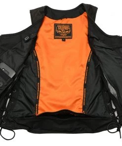 Milwaukee Leather MLL4575 Women's Black Leather Vest With Side Laces