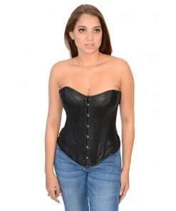 Milwaukee Leather MLL4594 Ladies Black Lambskin Leather Fitted Corset Riding Gear