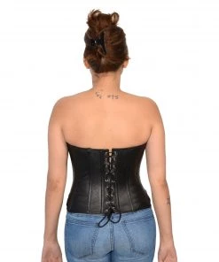 Milwaukee Leather MLL4594 Ladies Black Lambskin Leather Fitted Corset Riding Gear