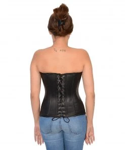 Riding Gear Milwaukee Leather MLL4598 Ladies Black Lambskin Zipper And Buckle Front Corset