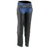 Milwaukee Leather MLL6501 Ladies 'Crinkled' Black And Purple Leather Lightweight Low-Rise Chaps Motorycle Pants & Chaps