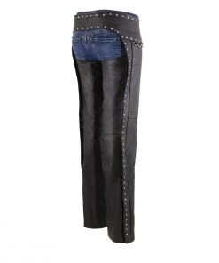 Milwaukee Leather MLL6503 Ladies Black Classic Leather Chaps With Rivet Design