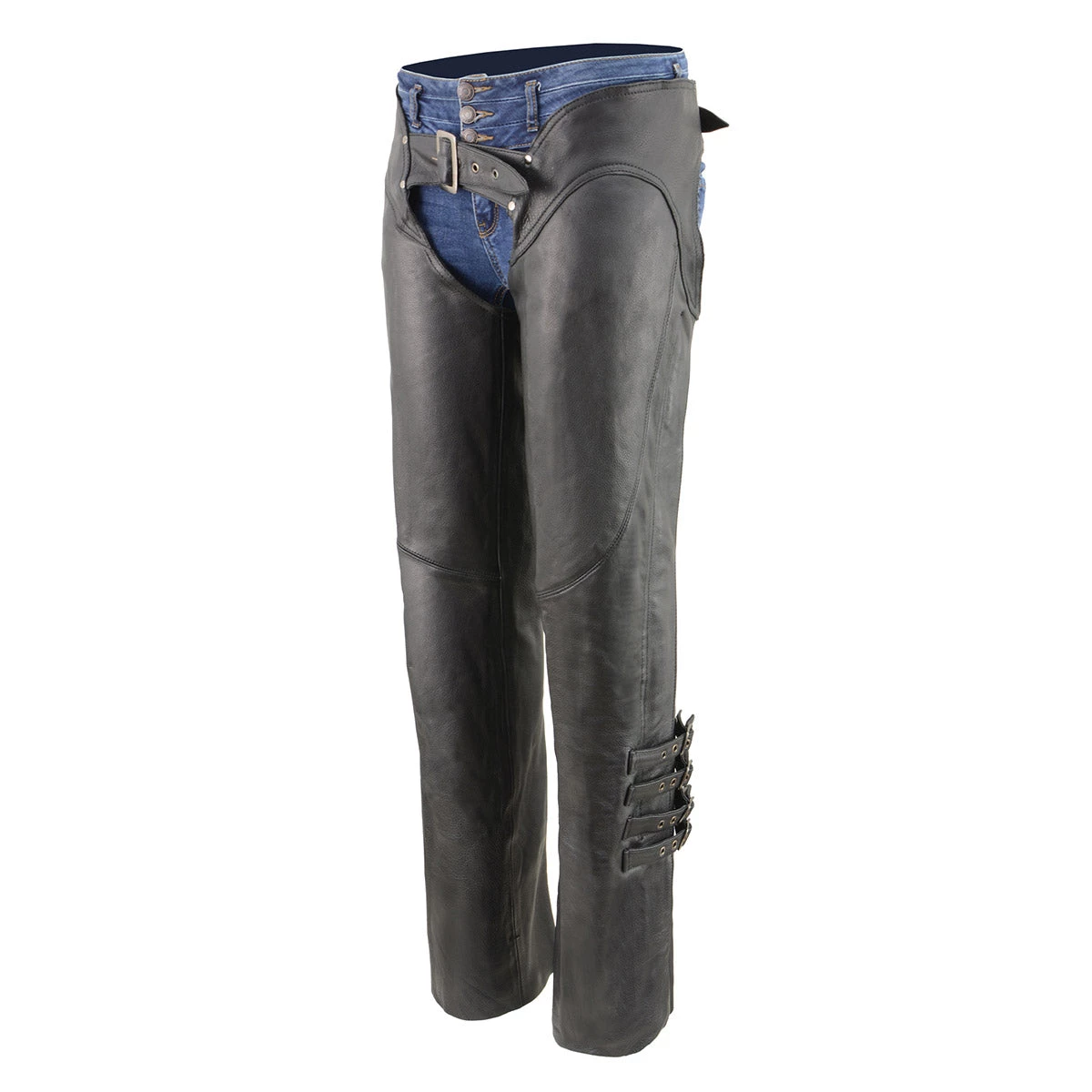 Milwaukee Leather MLL6520 Women’s 'Laced' Black Leather Motorcycle Chaps Motorycle Pants & Chaps