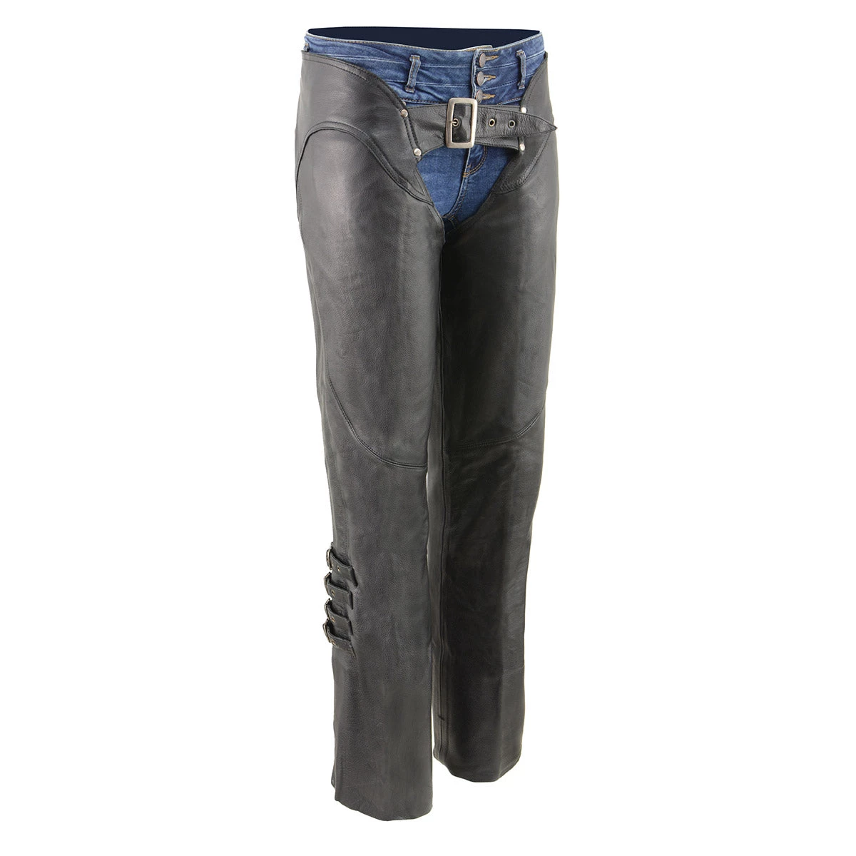 Milwaukee Leather MLL6520 Women’s 'Laced' Black Leather Motorcycle Chaps Motorycle Pants & Chaps