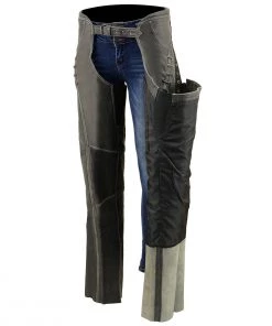 Motorycle Pants & Chaps Milwaukee Leather MLL6536 Women's'Elegant' Distressed Grey Leather Chaps