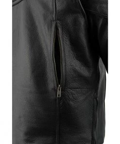 Milwaukee Leather MLM1500 Men's Crossover Black Leather Scooter Jacket With Reflective Skulls Leather Motorcycle Jackets