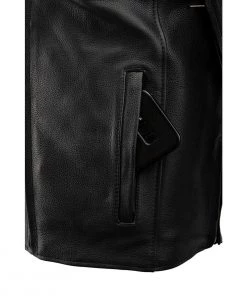 Milwaukee Leather MLM1500 Men's Crossover Black Leather Scooter Jacket With Reflective Skulls Leather Motorcycle Jackets