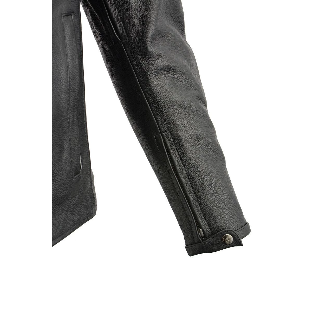 Milwaukee Leather MLM1501 Men's Black 'Cool-Tec' Leather Crossover Scooter Jacket With Reflective Skulls Cool-Tec Jackets