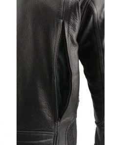 Cool-Tec Jackets Milwaukee Leather MLM1502 Men's Black'Cool-Tec' Vented Leather Scooter Jacket