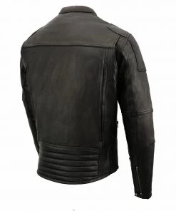 Cool-Tec Jackets Milwaukee Leather MLM1502 Men's Black'Cool-Tec' Vented Leather Scooter Jacket