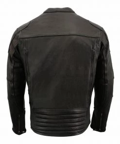 Cool-Tec Jackets Milwaukee Leather MLM1502 Men's Black'Cool-Tec' Vented Leather Scooter Jacket